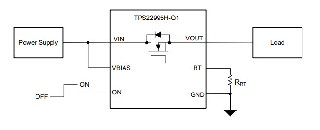Application Circuit Diagram - Texas Instruments TPS22995H-Q1 Automotive Load Switch
